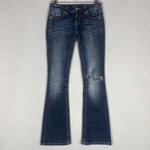 Miss Me Boot Cut Jeans Womens 26 Low Rise Blue Medium Wash 31" Inseam 26x31